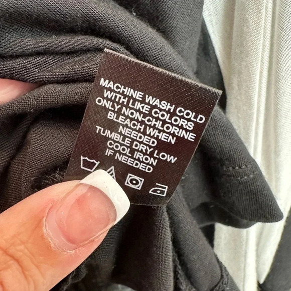 BCBGMAXAZRIA Black & White Lightweight Semi Sheer Long Sleeve Blouse Size XL - Picture 8 of 9